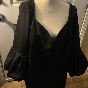 Eloquii black dress with bell sleeves, plus size 24